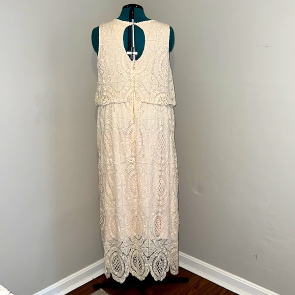 Eliza J Lace Evening Gown - Beige 20W - Picture 8 of 12